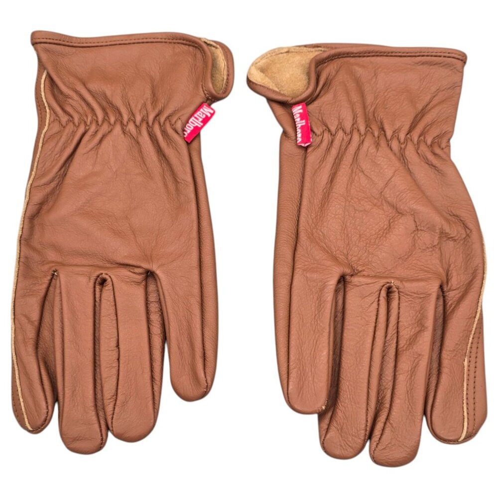 Vtg Marlboro Genuine 100% Leather Gloves Camel Brown Size S/M Unisex Durable